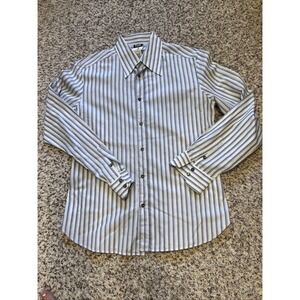 Men's Dolce & Gabbana 100% Cotton Shirt-Sz 38/52 Long Sleeve Button Down Striped
